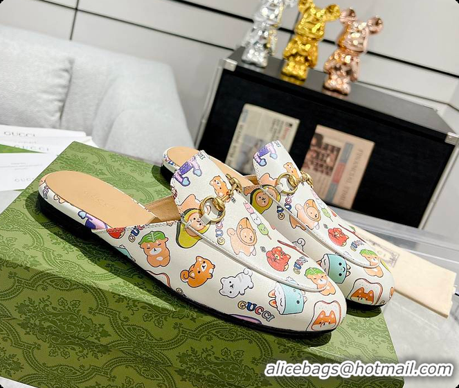 Good Quality Gucci Princetown Horsebit Graphic Print Mule 60702011