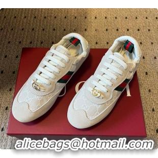 Best Product Gucci Women's Gucci Shift Trainers in White GG Canvas 60702013