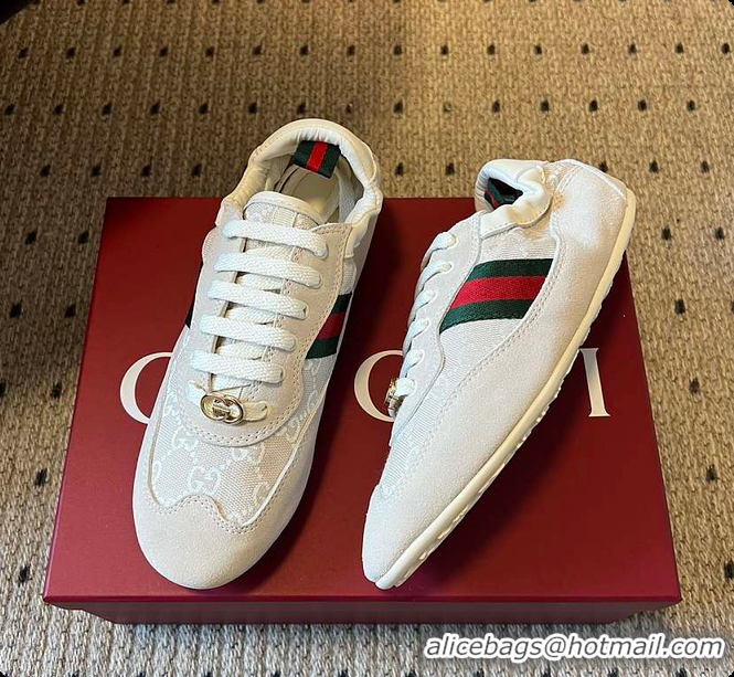 Best Product Gucci Women's Gucci Shift Trainers in White GG Canvas 60702013