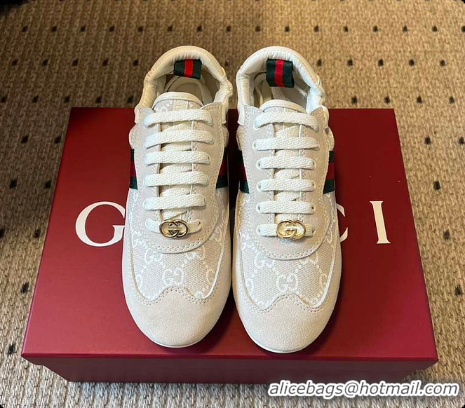 Best Product Gucci Women's Gucci Shift Trainers in White GG Canvas 60702013
