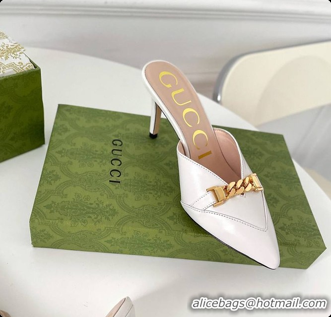 Classic Hot Gucci White High Heel 60702014