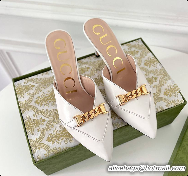 Classic Hot Gucci White High Heel 60702014