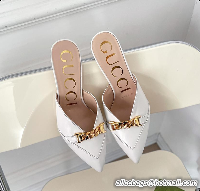 Classic Hot Gucci White High Heel 60702014