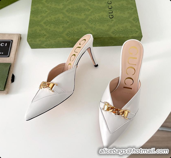 Classic Hot Gucci White High Heel 60702014