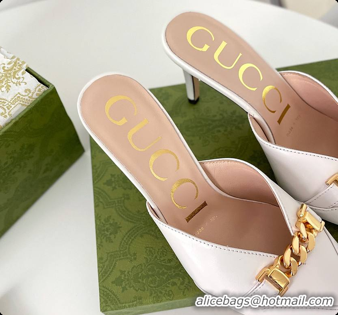 Classic Hot Gucci White High Heel 60702014