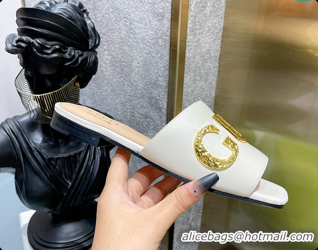 Cheap Price Gucci Leather Slide In White Leather 60702016