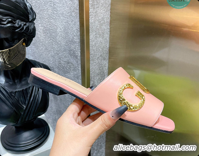 Sumptuous Gucci Leather Slide In Pink Leather 60702016