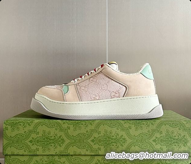 Best Grade Gucci Screener Sneaker Beige Red 60702017