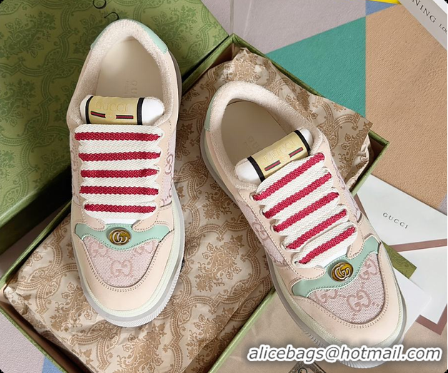 Best Grade Gucci Screener Sneaker Beige Red 60702017