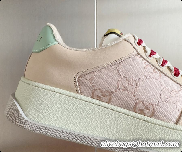 Best Grade Gucci Screener Sneaker Beige Red 60702017