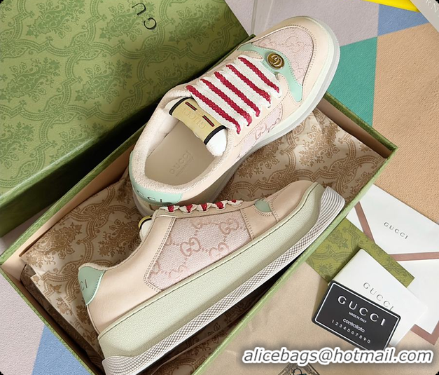 Best Grade Gucci Screener Sneaker Beige Red 60702017