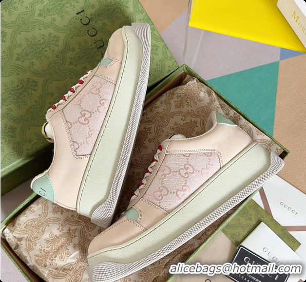 Best Grade Gucci Screener Sneaker Beige Red 60702017