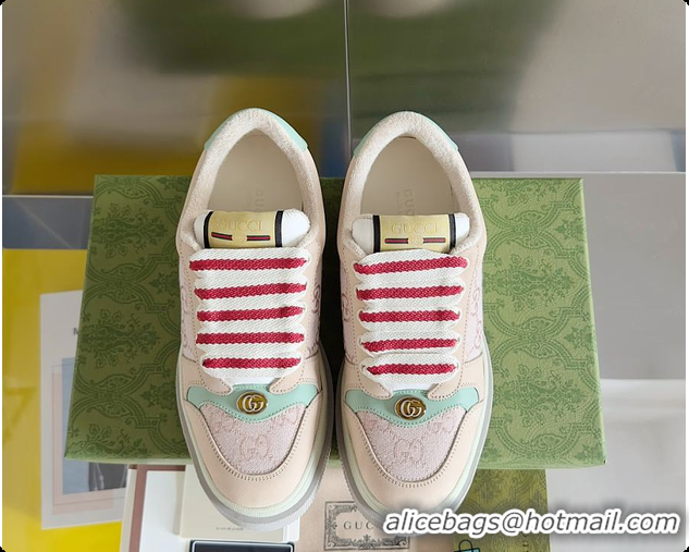 Best Grade Gucci Screener Sneaker Beige Red 60702017