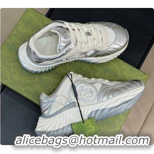 Low Price Gucci Ripple Trainer in Silver 60702018