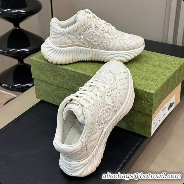 Luxury Discount Gucci Ripple Trainer in White 60702018