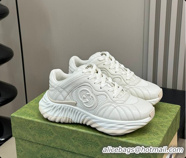 Luxury Discount Gucci Ripple Trainer in White 60702018
