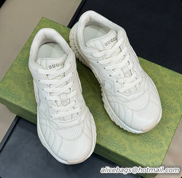 Luxury Discount Gucci Ripple Trainer in White 60702018