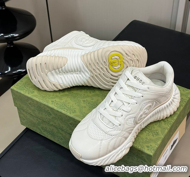 Luxury Discount Gucci Ripple Trainer in White 60702018