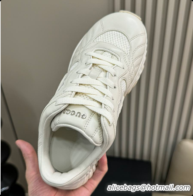 Luxury Discount Gucci Ripple Trainer in White 60702018