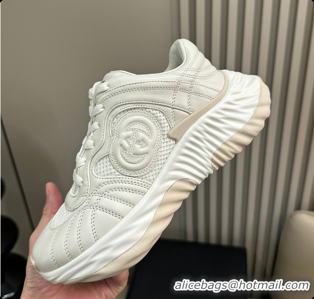Luxury Discount Gucci Ripple Trainer in White 60702018