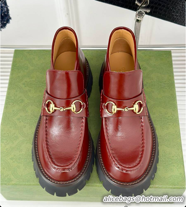 Charming Gucci Loafer Horsebit Rouge 60702021