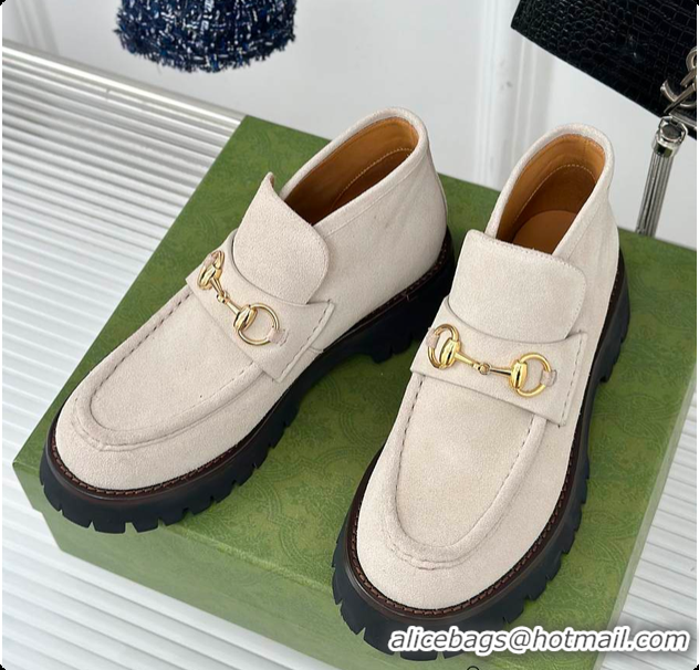 Unique Style Gucci Loafer Horsebit Grey 60702101