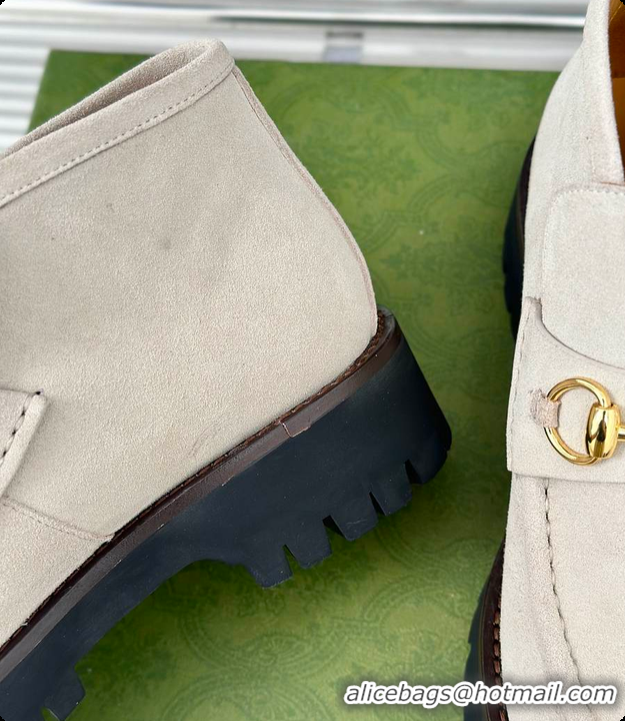 Unique Style Gucci Loafer Horsebit Grey 60702101