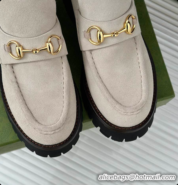 Unique Style Gucci Loafer Horsebit Grey 60702101