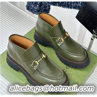 Top Design Gucci Loafer Horsebit Green 60702101