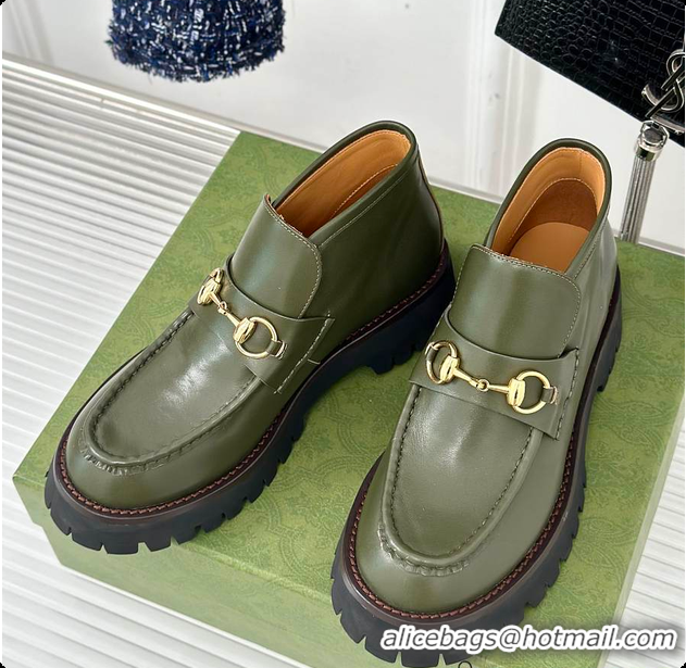 Top Design Gucci Loafer Horsebit Green 60702101