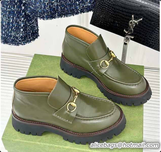 Top Design Gucci Loafer Horsebit Green 60702101