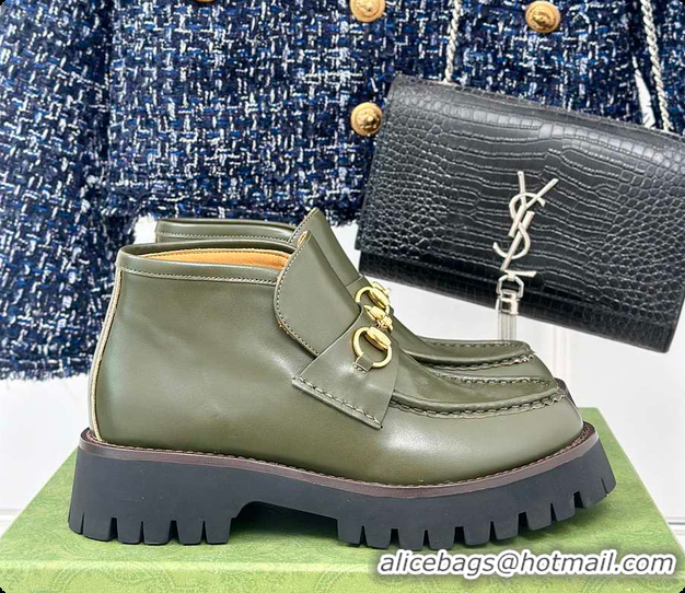 Top Design Gucci Loafer Horsebit Green 60702101