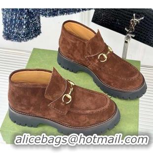 Good Product Gucci Loafer Horsebit Suede Brown 60702102