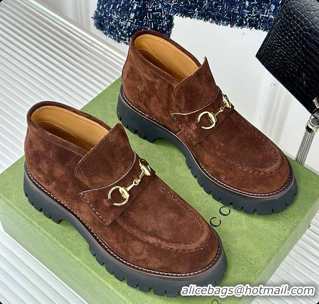 Good Product Gucci Loafer Horsebit Suede Brown 60702102