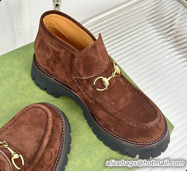 Good Product Gucci Loafer Horsebit Suede Brown 60702102