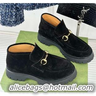 Best Product Gucci Loafer Horsebit Suede Black 60702102