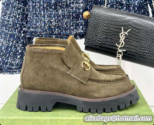 Good Looking Gucci Loafer Horsebit Suede Grey 60702102