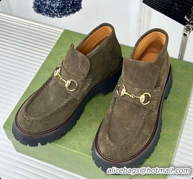 Good Looking Gucci Loafer Horsebit Suede Grey 60702102