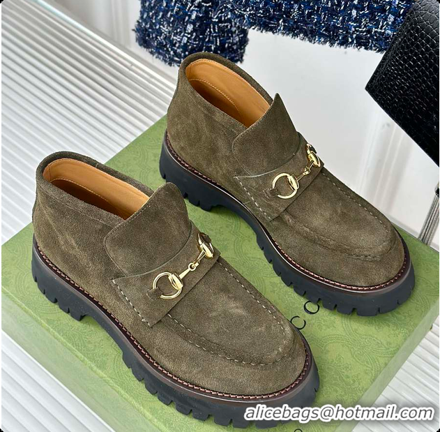 Good Looking Gucci Loafer Horsebit Suede Grey 60702102