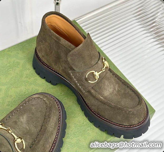 Good Looking Gucci Loafer Horsebit Suede Grey 60702102