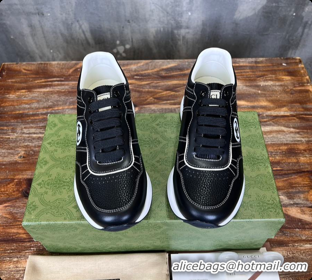 Top Grade Gucci Logo Sneaker Black 60702103
