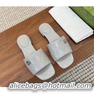 Discount Gucci Sandals Slide Gray 0702104