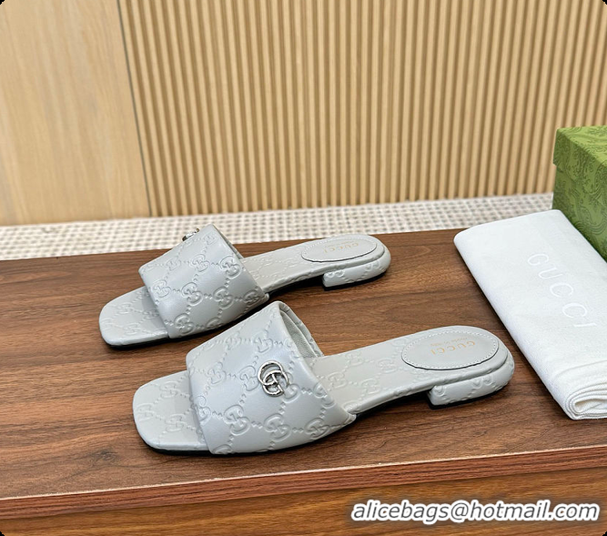 Discount Gucci Sandals Slide Gray 0702104