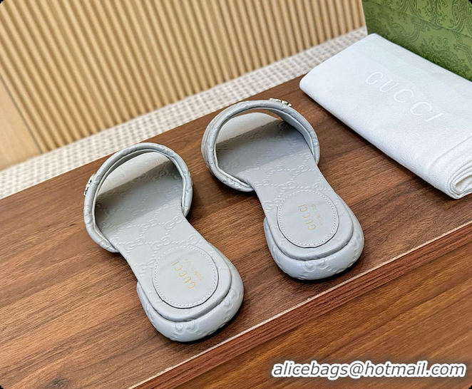 Discount Gucci Sandals Slide Gray 0702104