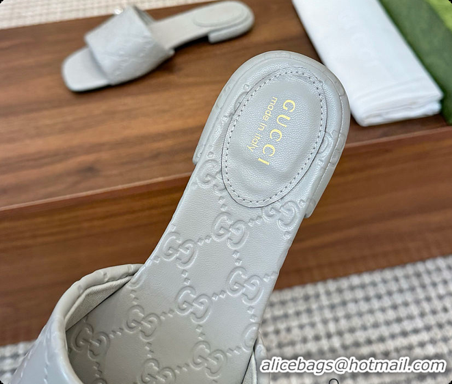 Discount Gucci Sandals Slide Gray 0702104