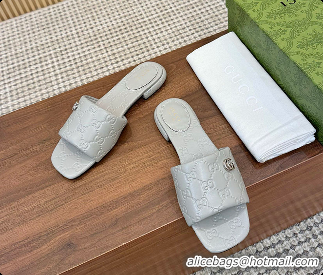 Discount Gucci Sandals Slide Gray 0702104