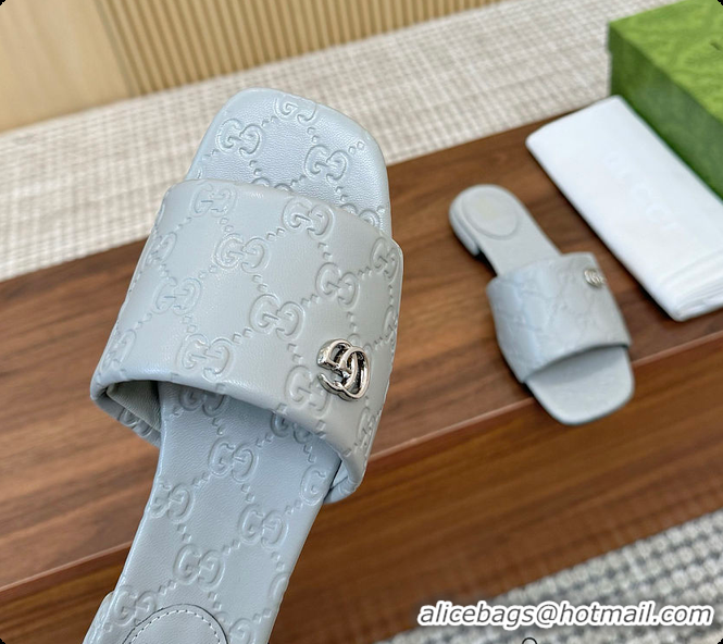 Discount Gucci Sandals Slide Gray 0702104