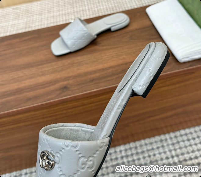 Discount Gucci Sandals Slide Gray 0702104