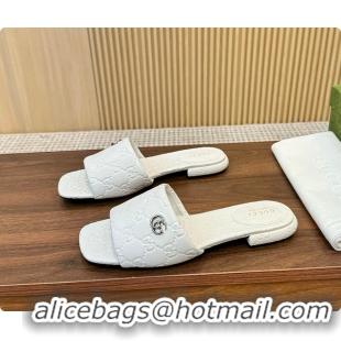 Shop Duplicate Gucci Sandals Slide White 0702104
