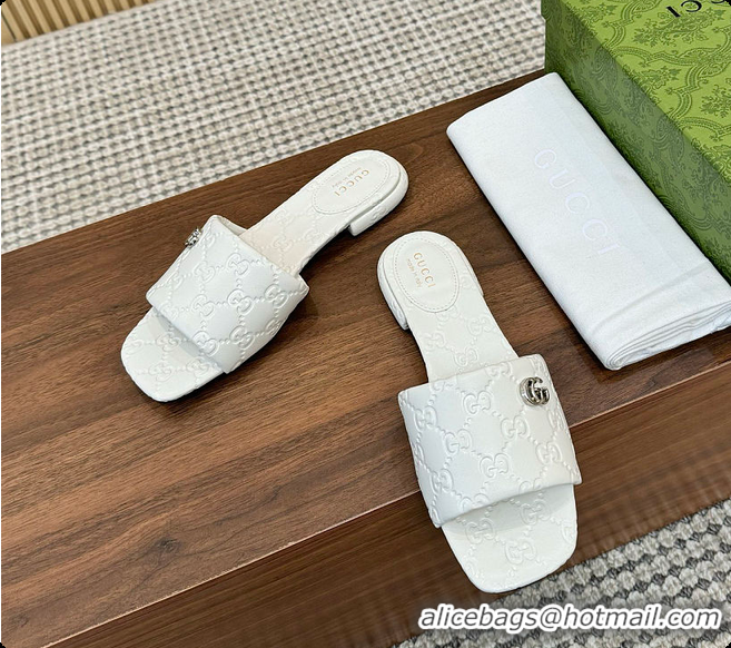 Shop Duplicate Gucci Sandals Slide White 0702104